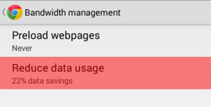 chrome settings mobile bandwidth management reduce data usage