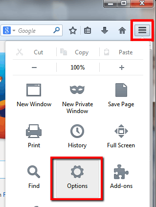 Firefox Options