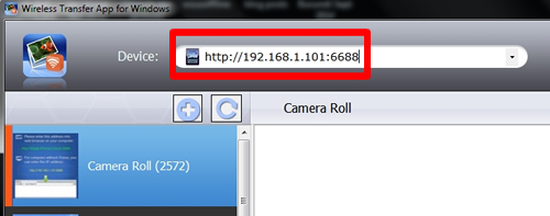 Transfer pictures from iPhone to PC through Wifi - Enter IP Address