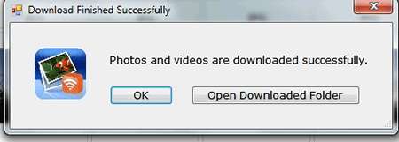 Transfer pictures from iPhone to PC through Wifi - Download successfully